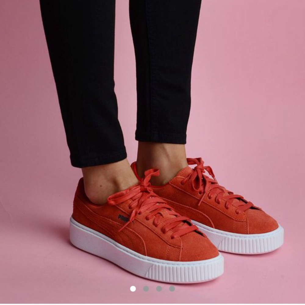 Cherry Suede Puma Barbados Platforms